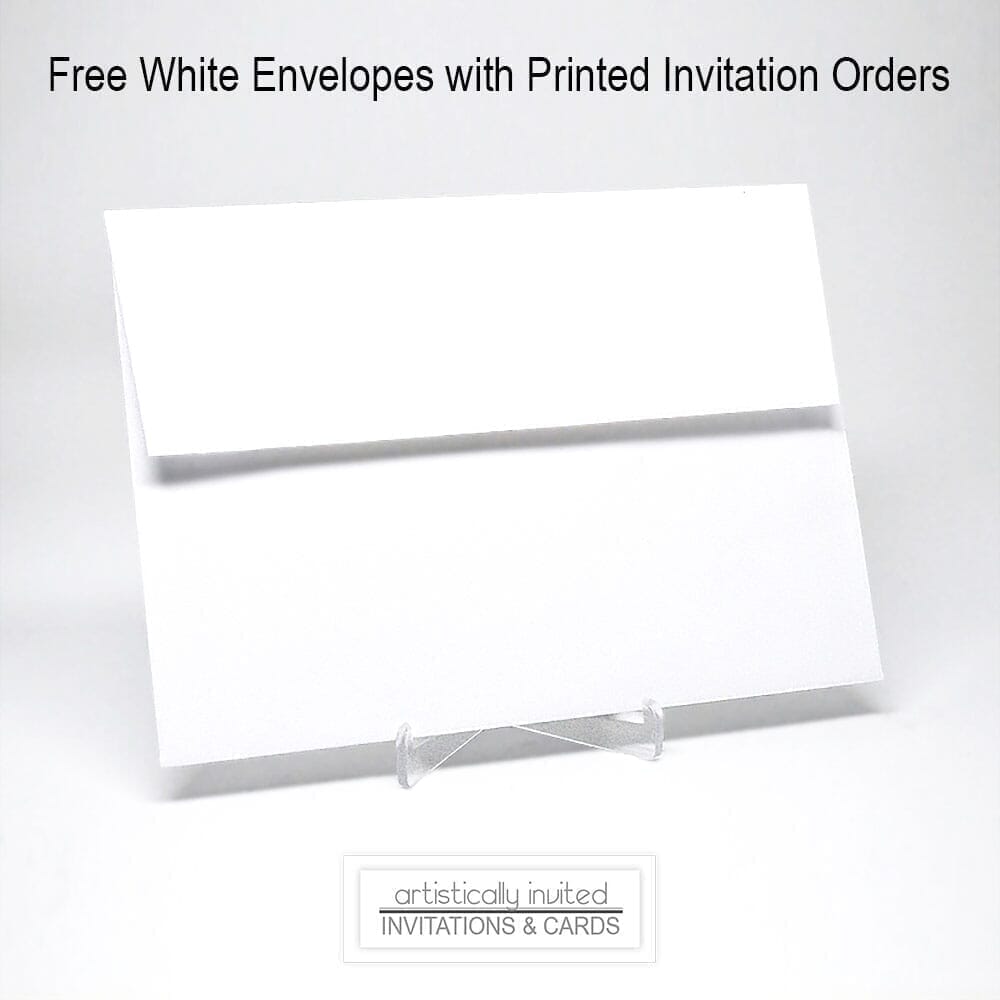 Free White Envelopes with Printed Invitation Orders at Artistically Invited