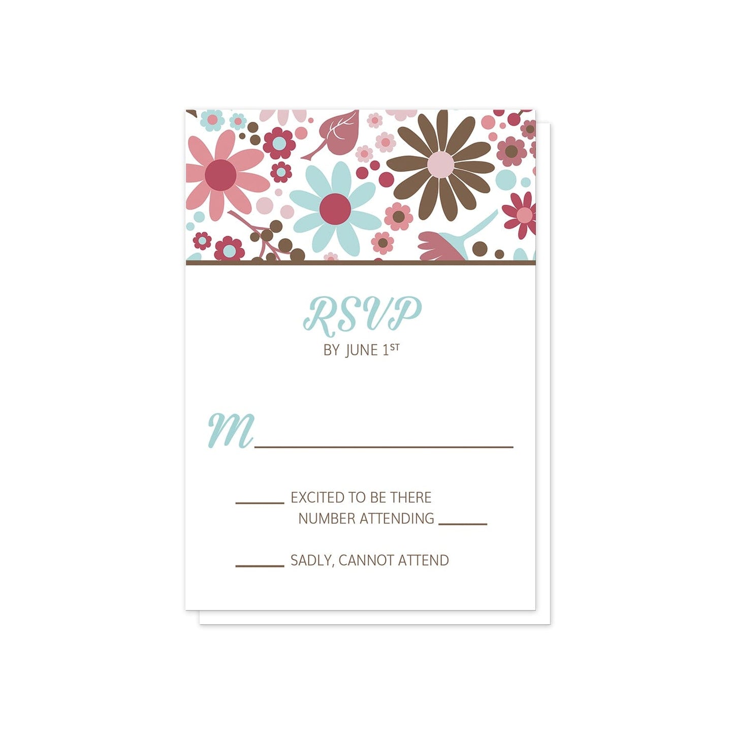 Berry Blue Summer Flowers RSVP Cards at Artistically Invited.