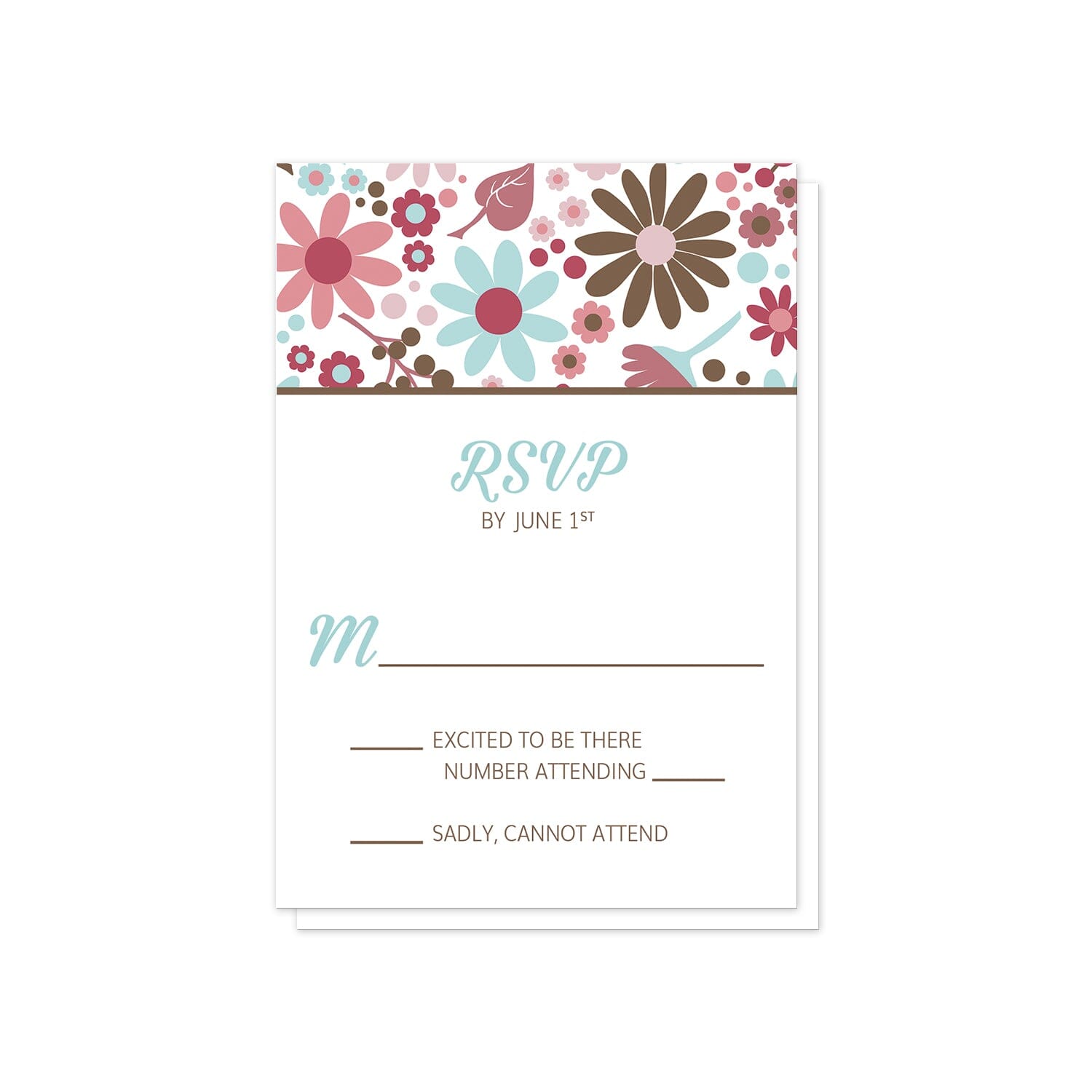 Berry Blue Summer Flowers RSVP Cards at Artistically Invited.