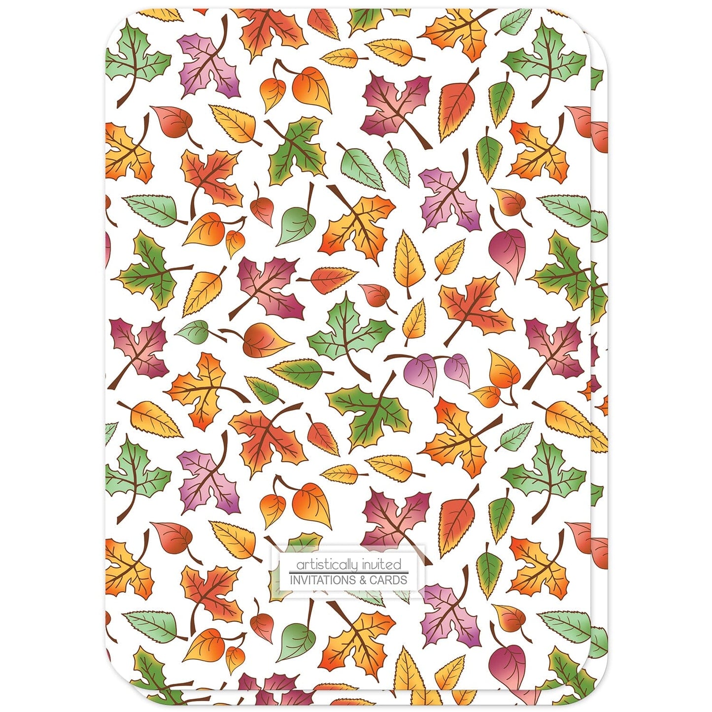 Changing Leaves Fall Bridal Shower Invitations (back side with rounded corners) at Artistically Invited.