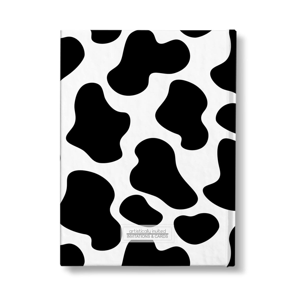 Personalized Cow Print Journal at Artistically Invited. Back side of the book.