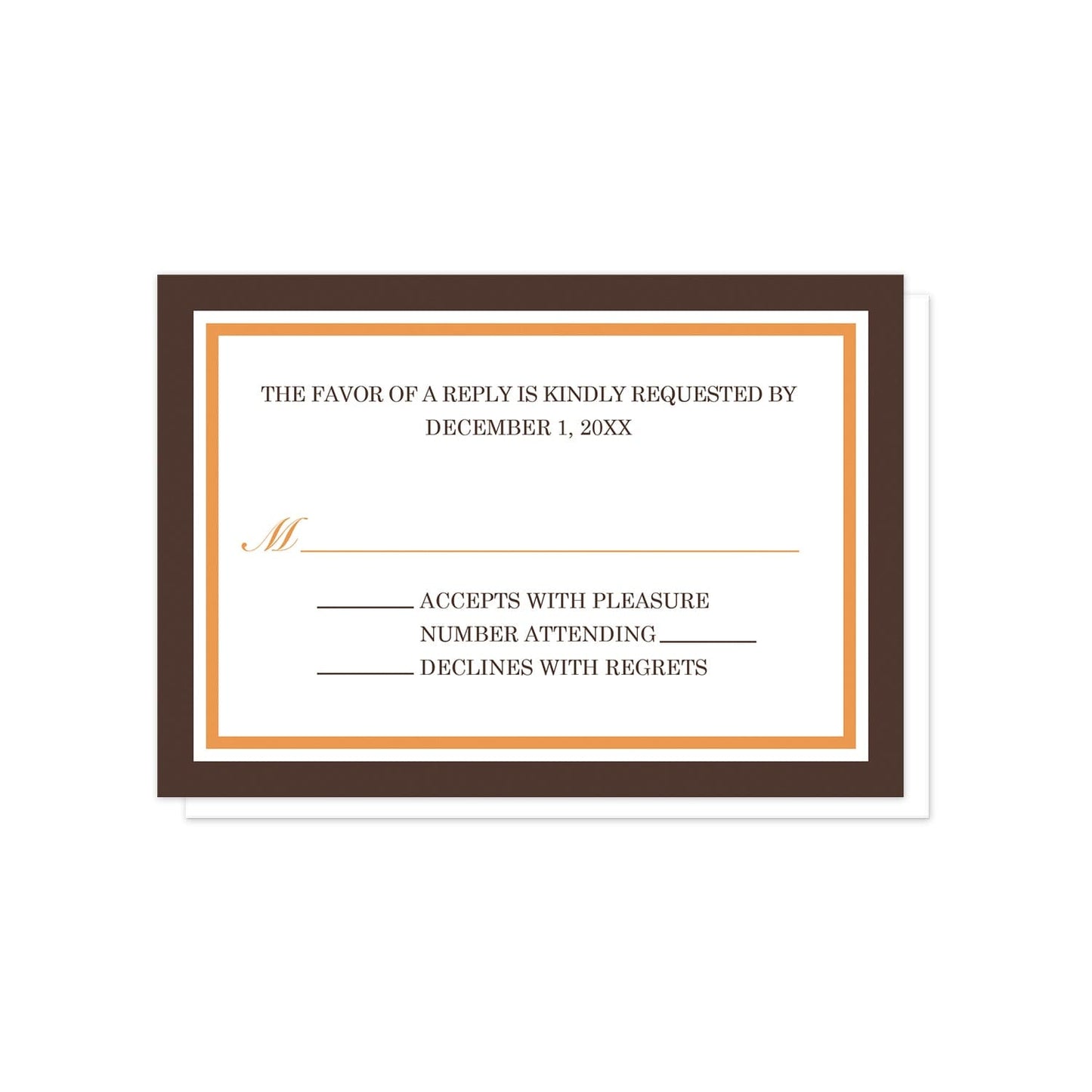 Modern Orange Brown Autumn RSVP Cards at Artistically Invited.