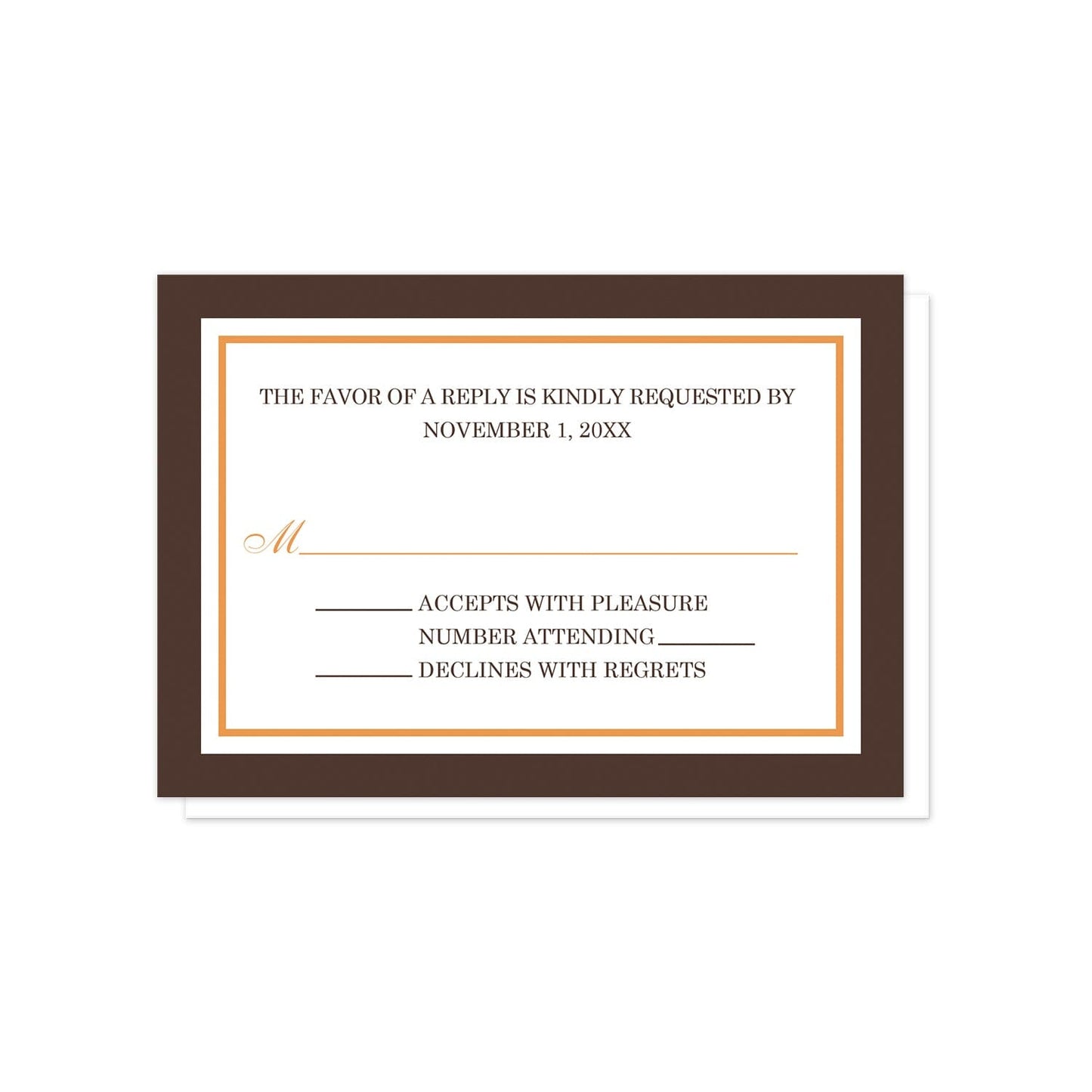 Orange and Brown Autumn RSVP Cards at Artistically Invited.