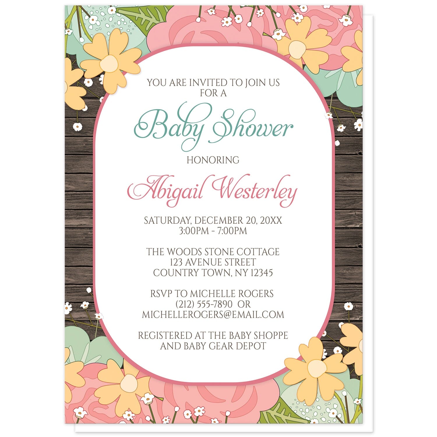 Rustic Baby Shower Invitation Design Rustic Baby Shower Invitation
