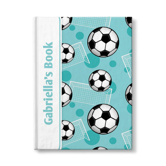Personalized Teal Soccer Journal at Artistically Invited.