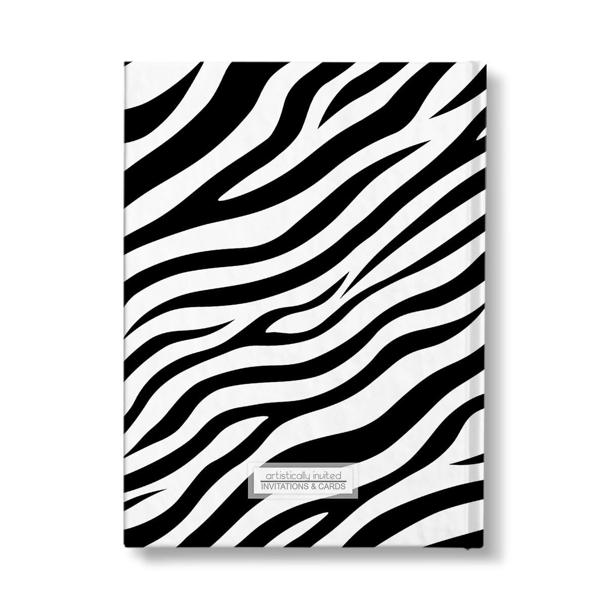 Personalized Zebra Print Journal at Artistically Invited. Back side of the book.