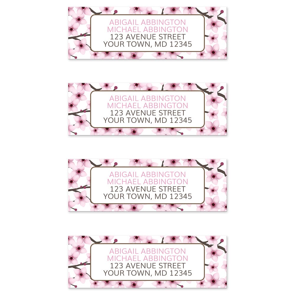 Cherry Blossom Address Labels (4 to a sheet) at Artistically Invited.