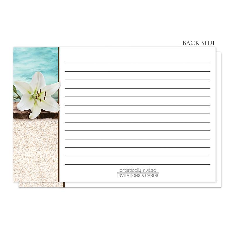 Beach Recipe Cards - Lily Seashells Sand Beach Recipe Cards (BACK SIDE) at Artistically Invited