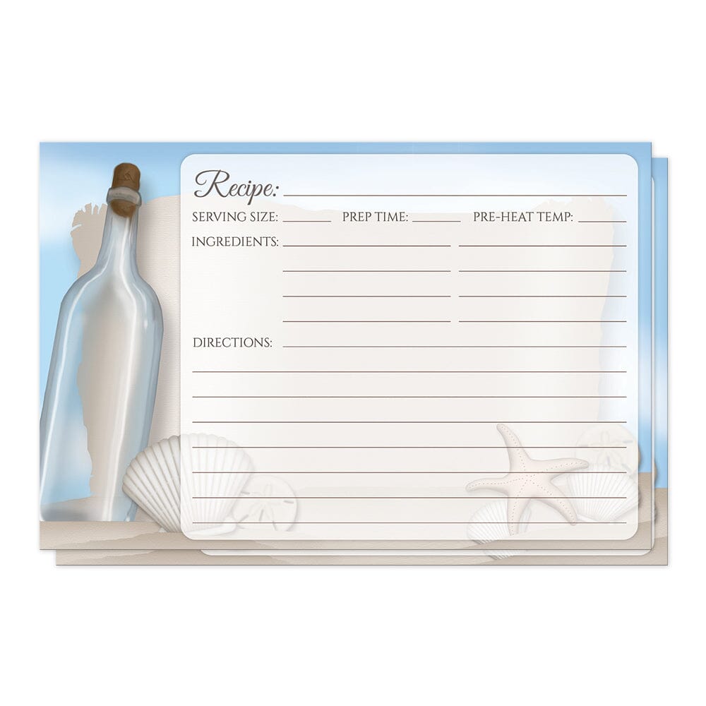 Message from a Bottle Beach Recipe Cards (front side) at Artistically Invited.