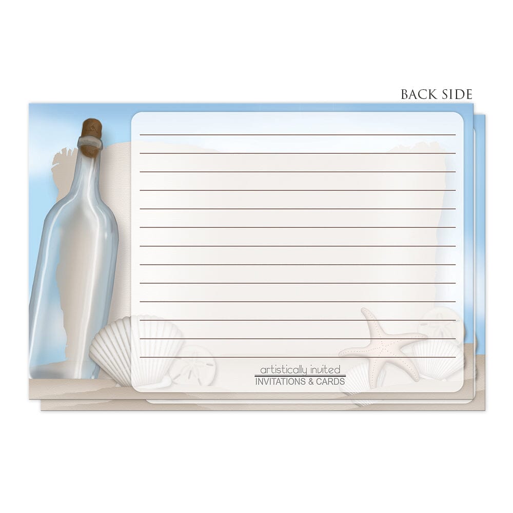 Message from a Bottle Beach Recipe Cards (back side) at Artistically Invited.