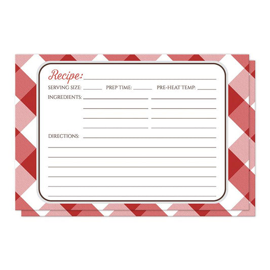 Red Gingham Recipe Cards at Artistically Invited