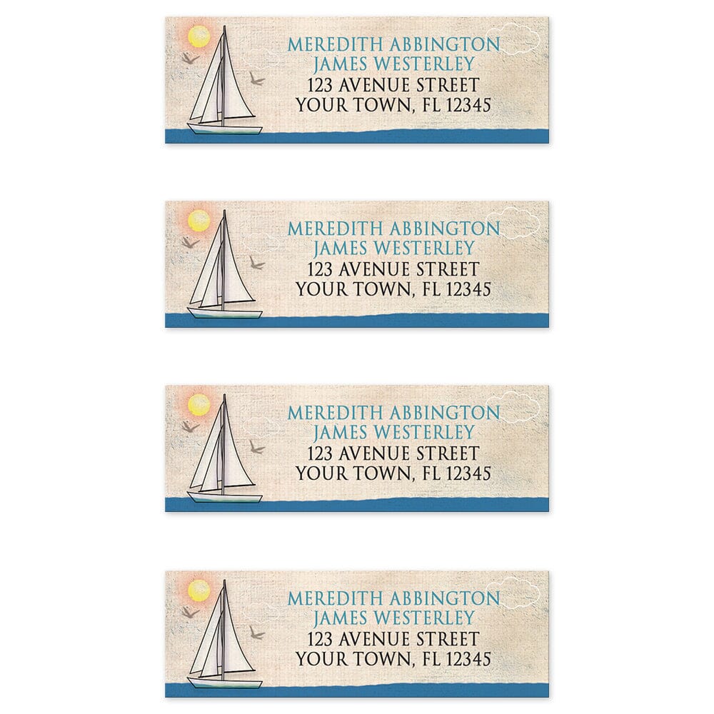 Rustic Sailboat Nautical Address Labels (4 to a sheet) at Artistically Invited.