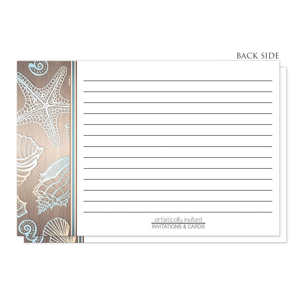 Rustic Wood Beach Seashell Recipe Cards (back side) at Artistically Invited.