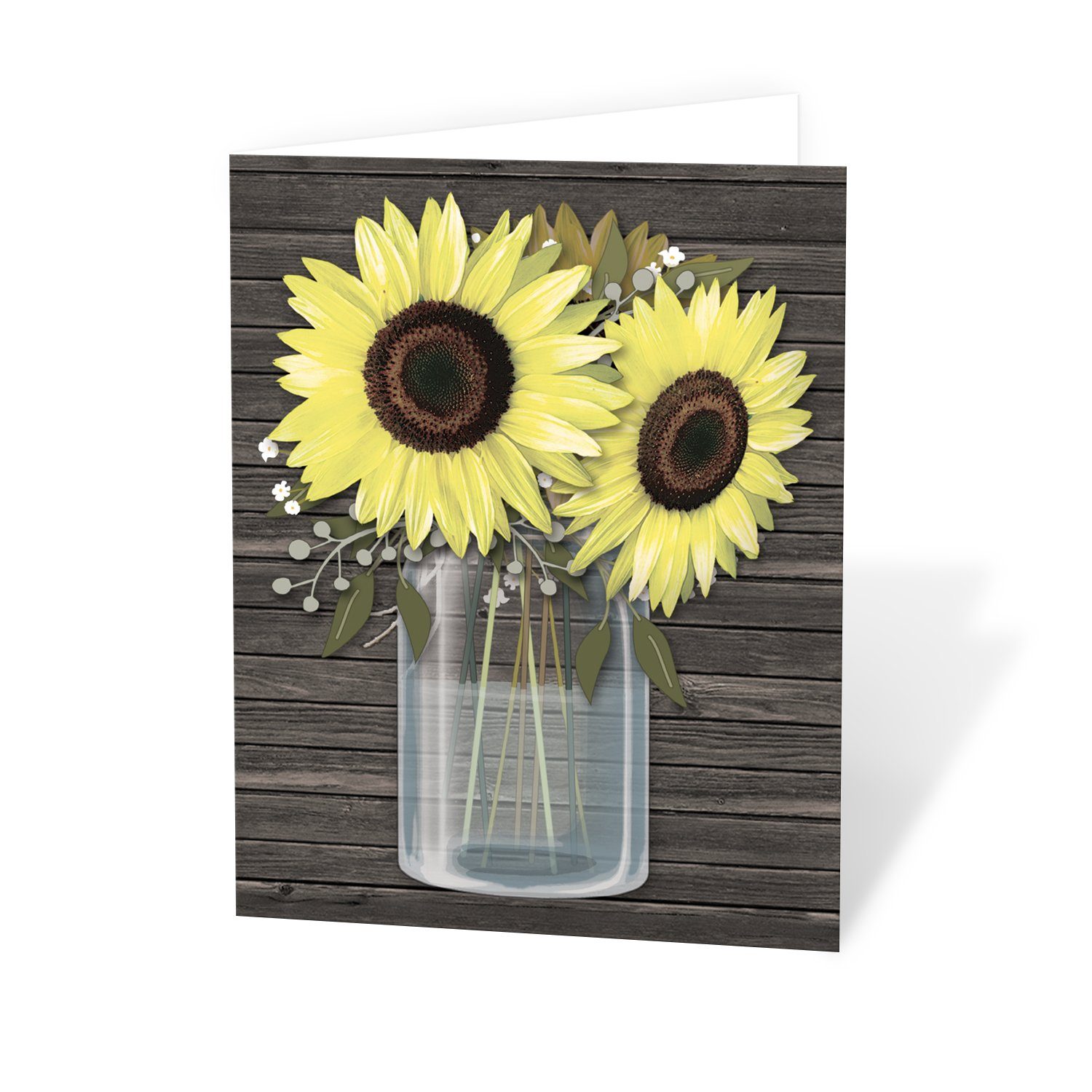 Sunflower and wood design Baby Shower Seed Packets