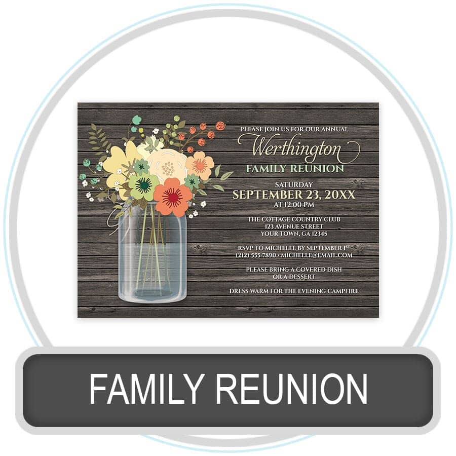 Family Reunion Invitations online at Artistically Invited