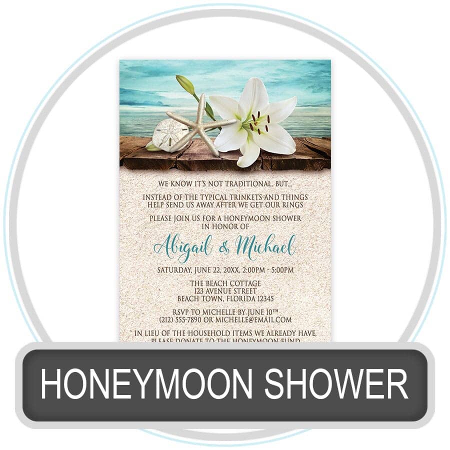 Honeymoon Shower Invitations online at Artistically Invited