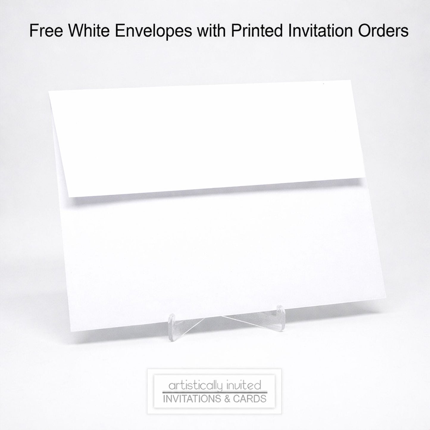 Free White Envelopes with Printed Invitation Orders at Artistically Invited