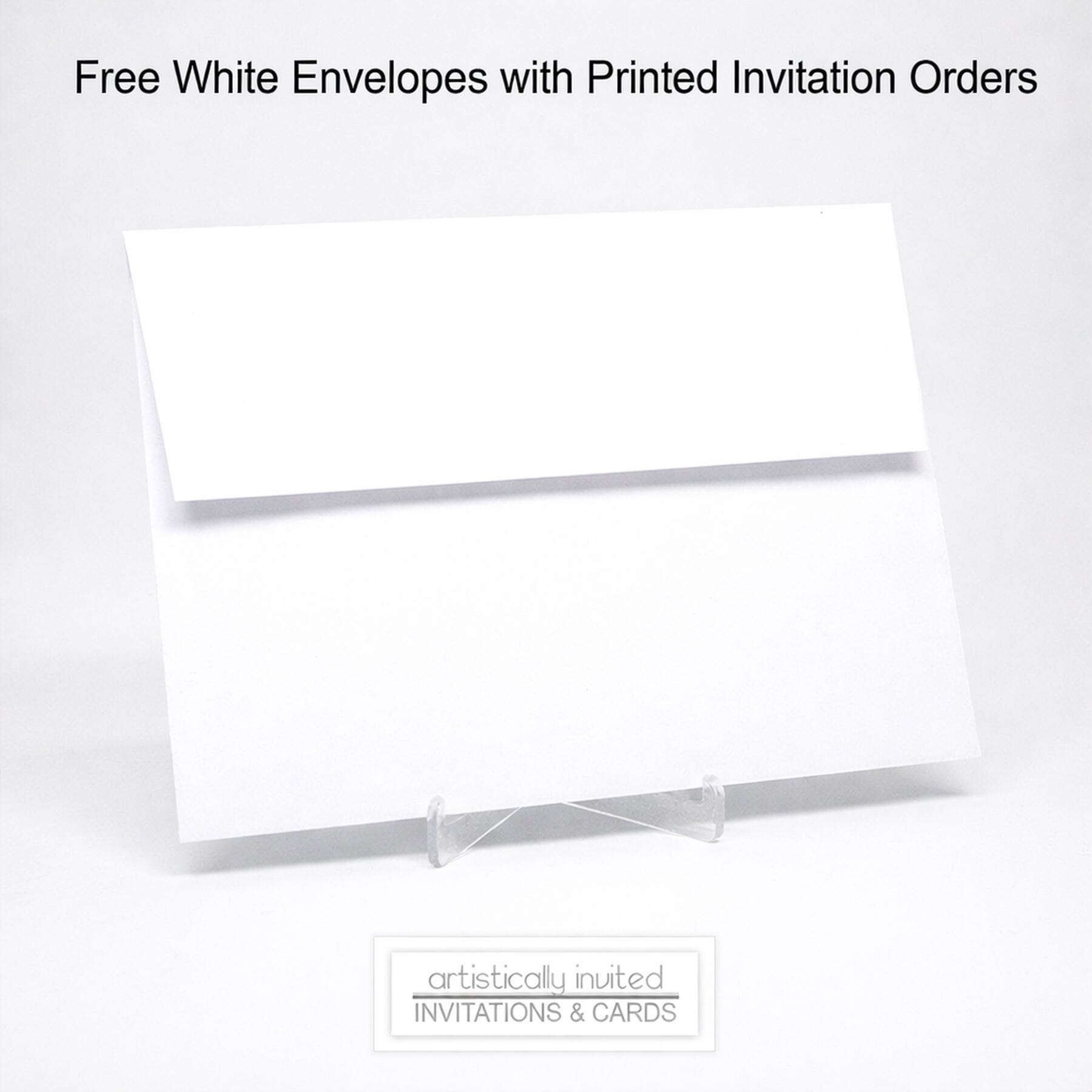 Free White Envelopes with Printed Invitation Orders at Artistically Invited