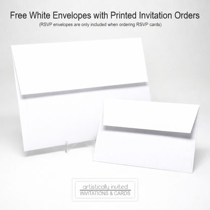 Free White Envelopes with Printed Invitation Orders at Artistically Invited