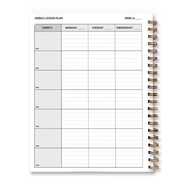Personalized School Pattern Weekly Lesson Plan Book – Artistically Invited