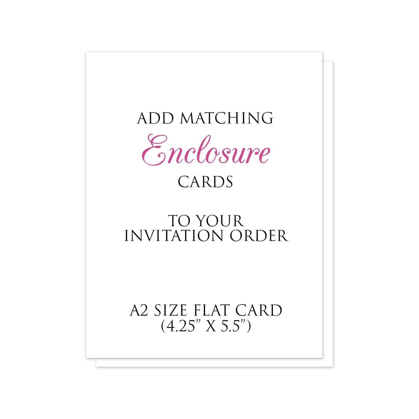 A2-size Enclosure Cards to match your Invitation Order (4.25" x 5.5") - Artistically Invited