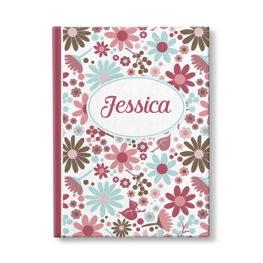 Personalized Berry Blue Summer Flowers Journal at Artistically Invited.