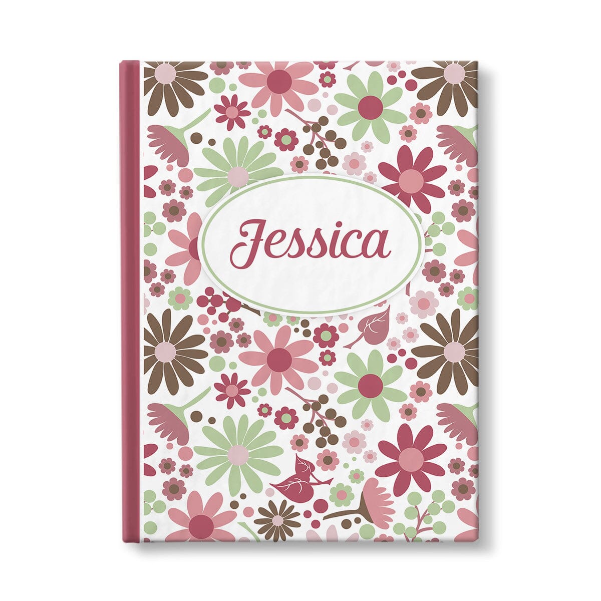 Personalized Berry Green Summer Flowers Journal at Artistically Invited.