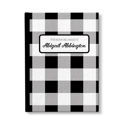 Personalized Black and White Buffalo Plaid Journal at Artistically Invited.