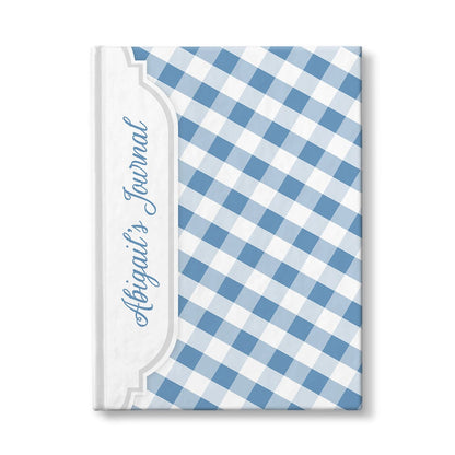 Personalized Blue Gingham Journal at Artistically Invited.