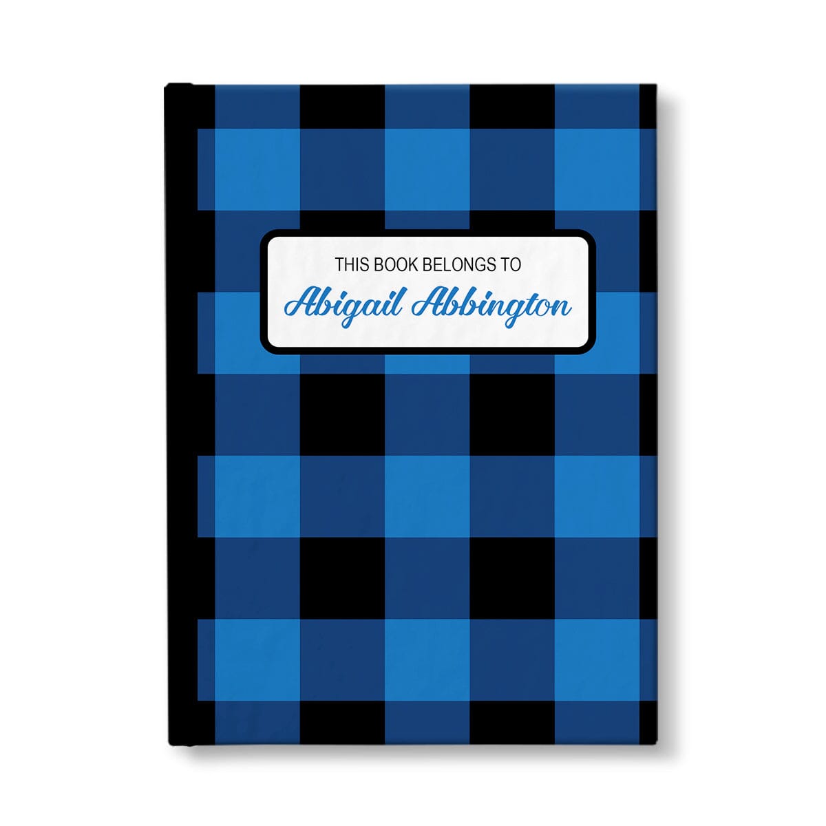 Personalized Blue and Black Buffalo Plaid Journal at Artistically Invited.