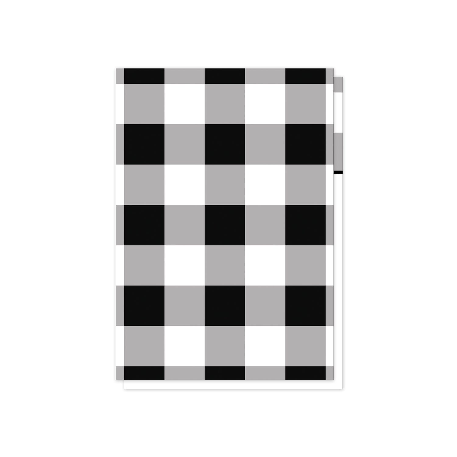 Black and White Buffalo Plaid I Do BBQ RSVP Cards (back side) at Artistically Invited.