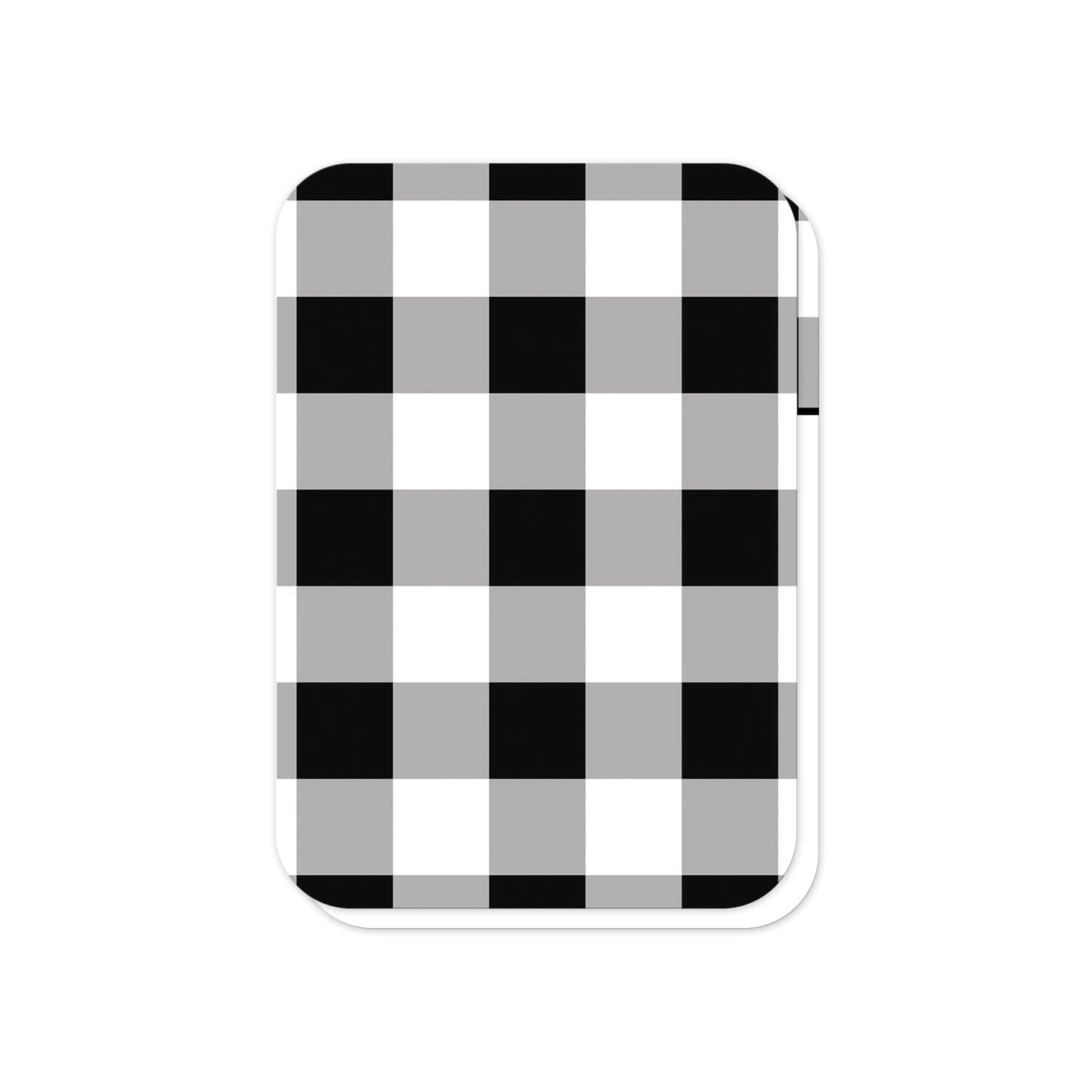 Black and White Buffalo Plaid RSVP Cards (back side with rounded corners) at Artistically Invited.