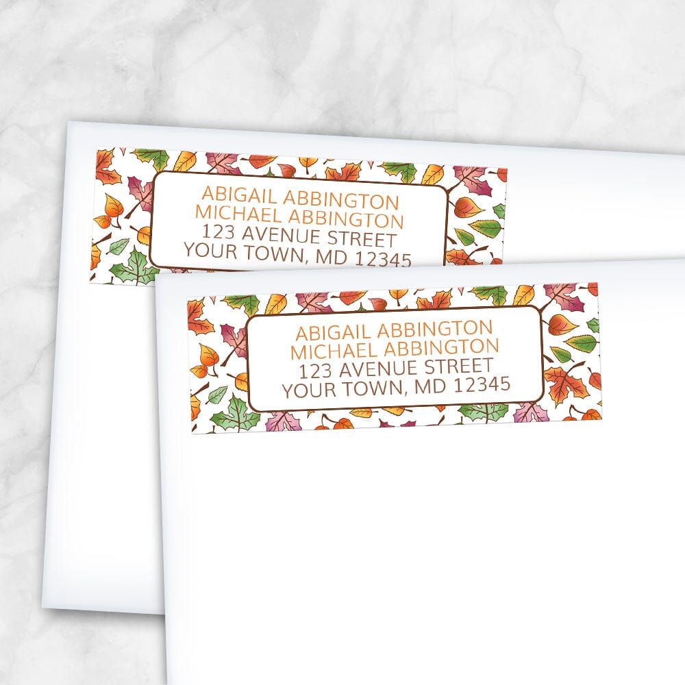 Changing Leaves Fall Address Labels (example of 2 address labels on envelopes) at Artistically Invited.