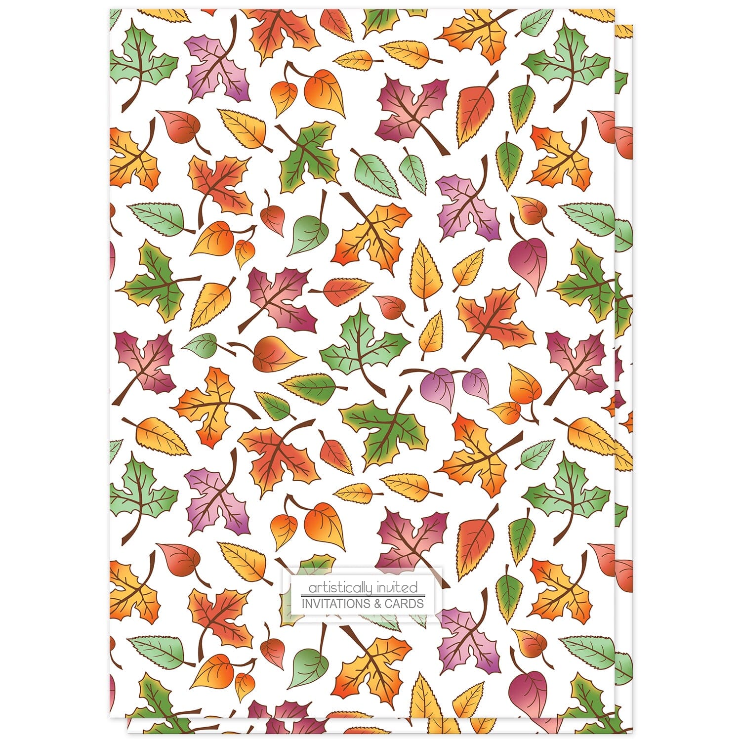 Changing Leaves Fall Bridal Shower Invitations (back side) at Artistically Invited.