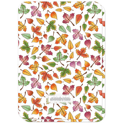 Changing Leaves Fall Bridal Shower Invitations (back side with rounded corners) at Artistically Invited.