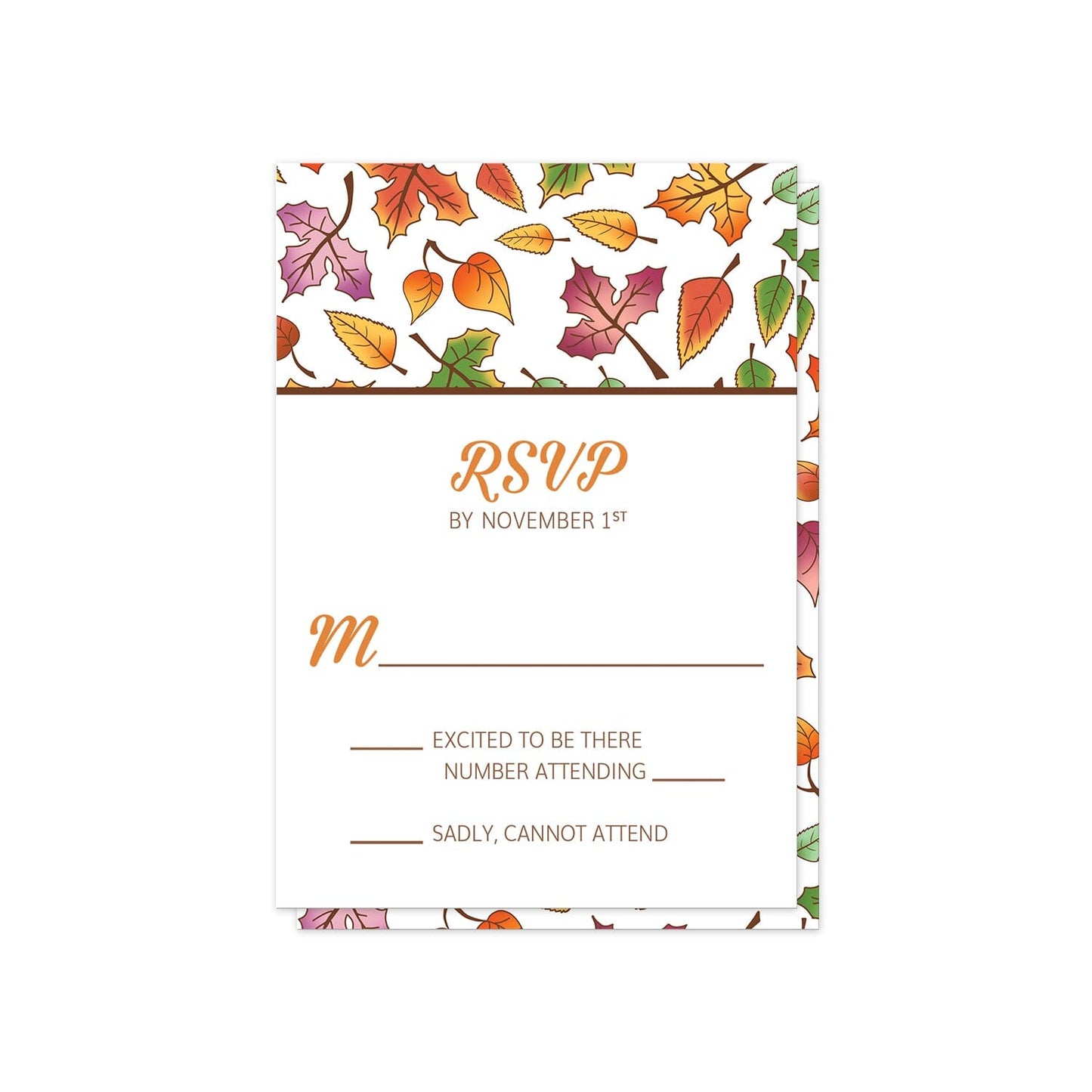 Changing Leaves Fall RSVP Cards at Artistically Invited.