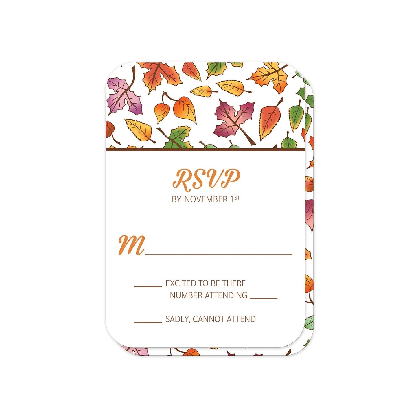 Changing Leaves Fall RSVP Cards (with rounded corners) at Artistically Invited.