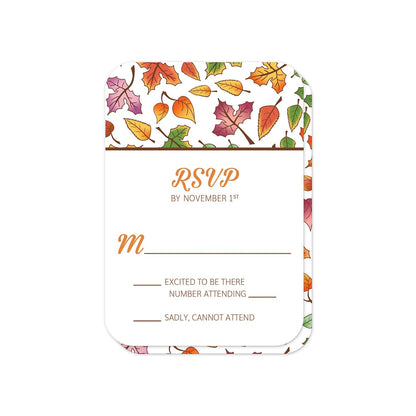 Changing Leaves Fall RSVP Cards (with rounded corners) at Artistically Invited.