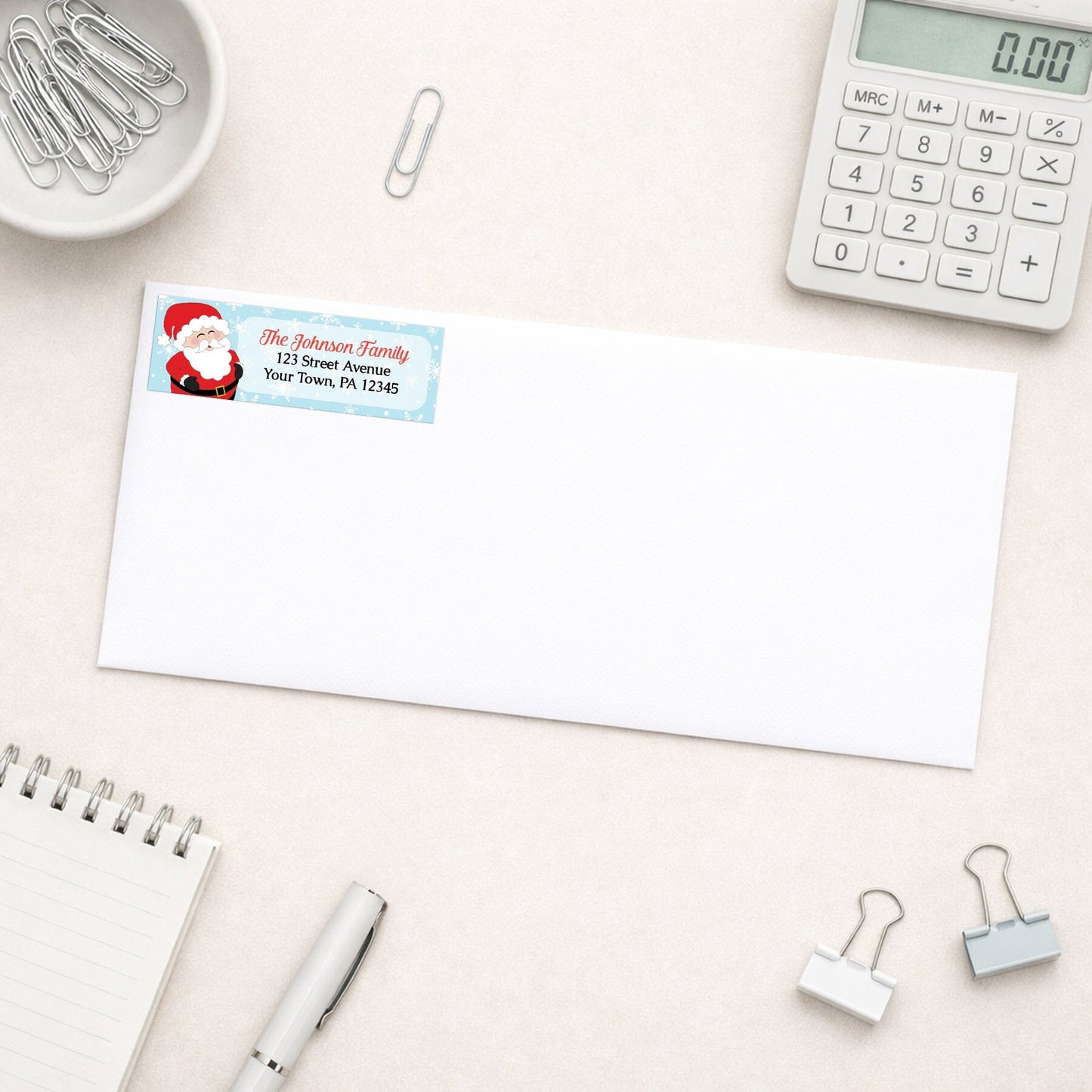 Cheerful Santa Address Labels