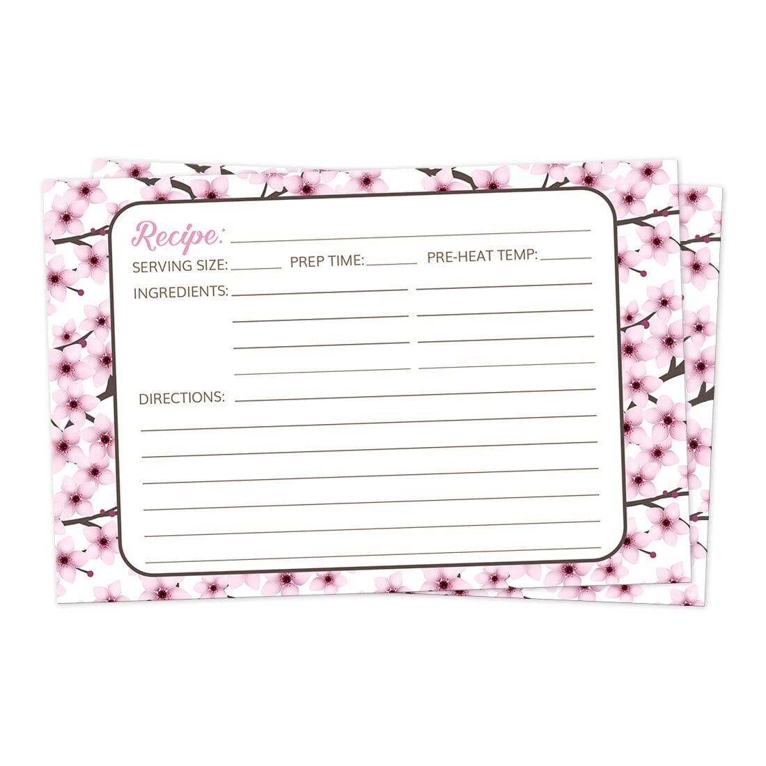 Front side of the Cherry Blossom Recipe Cards