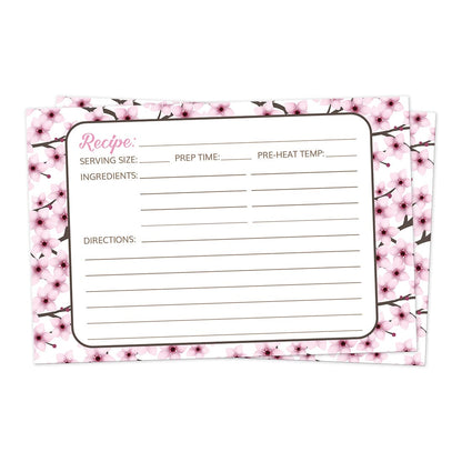 Front side of the Cherry Blossom Recipe Cards