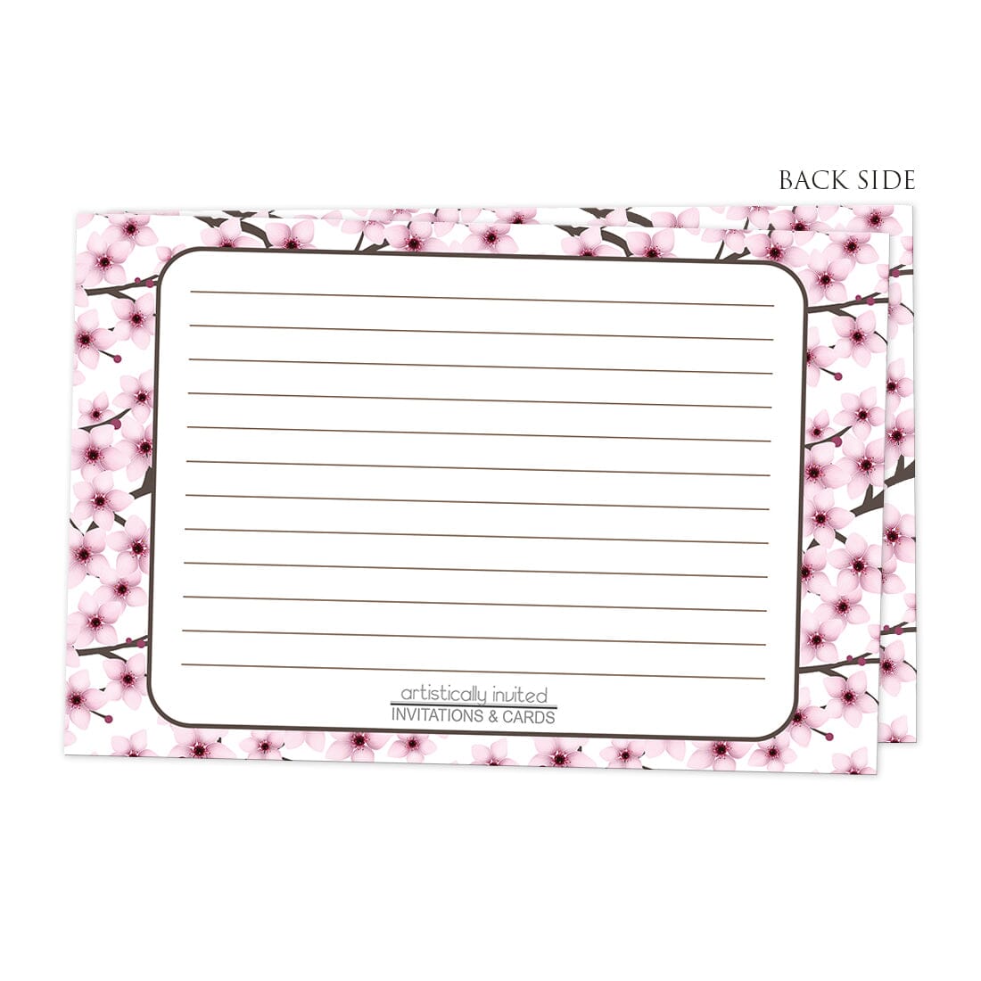 Back side of the Cherry Blossom Recipe Cards