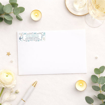 Coastal Seashell Pattern Address Labels