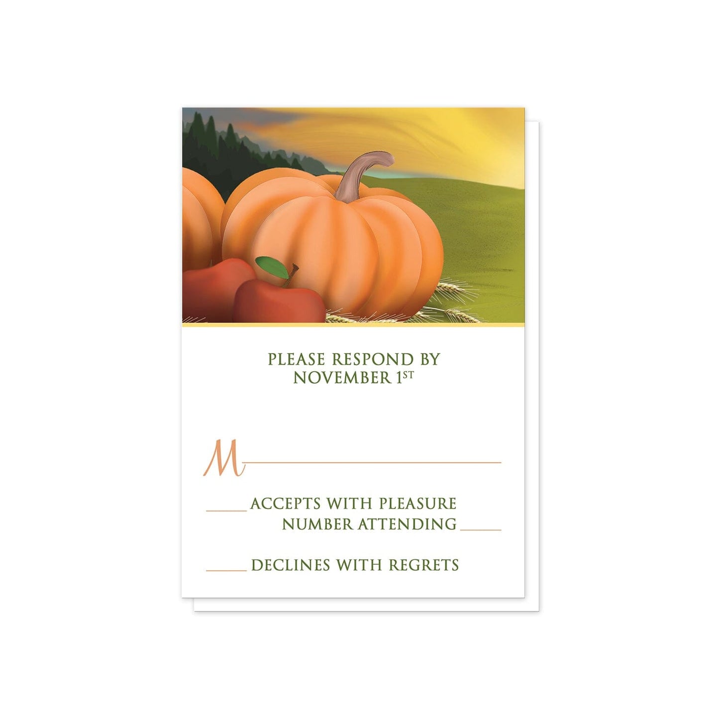 Country Autumn Harvest RSVP Cards at Artistically Invited.