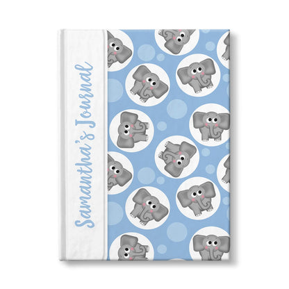 Personalized Cute Blue Elephant Journal at Artistically Invited.