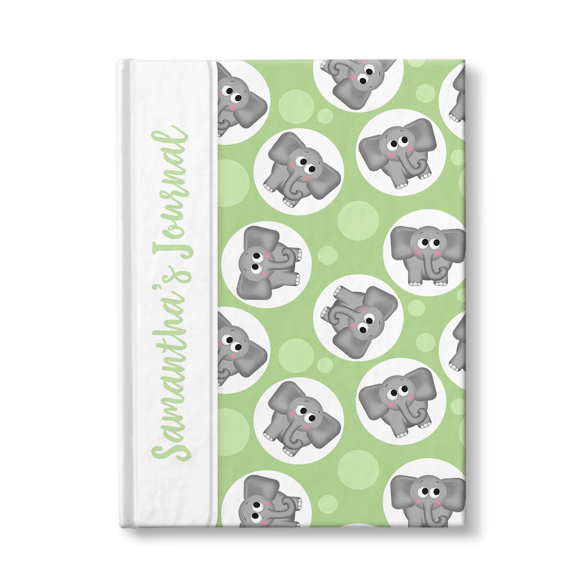 Personalized Cute Green Elephant Journal at Artistically Invited.