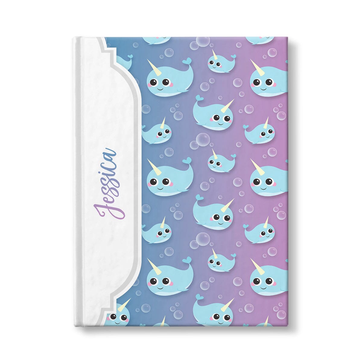 Personalized Cute Happy Narwhal Journal at Artistically Invited.