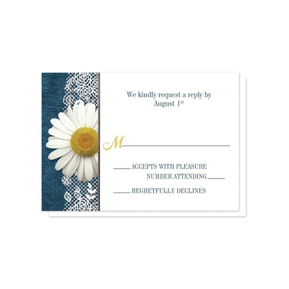 Daisy Denim and Lace I Do BBQ RSVP Cards at Artistically Invited.