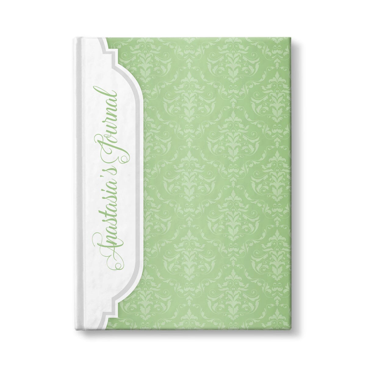 Personalized Green Damask Journal at Artistically Invited.
