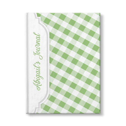 Personalized Green Gingham Journal at Artistically Invited.